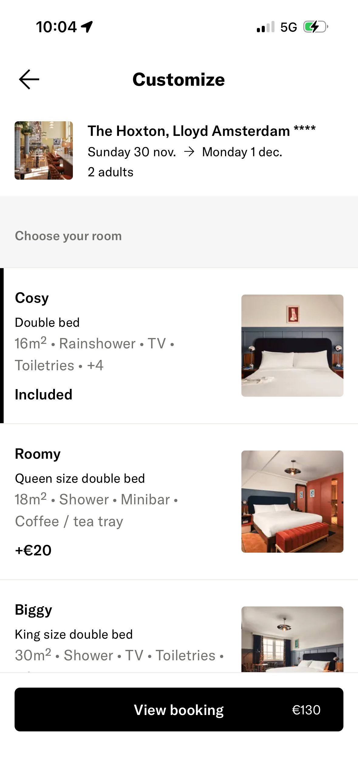 Room Selection (Staycation)
