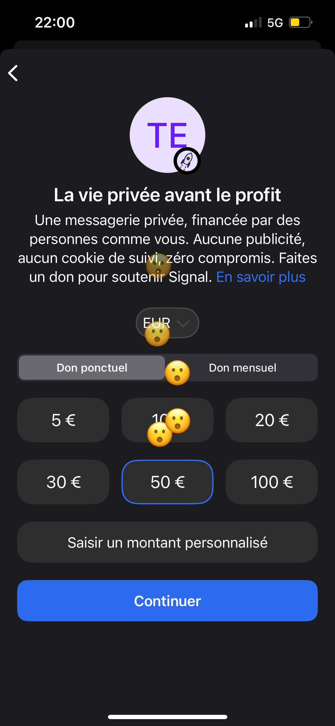 Donation/Payment (Signal)