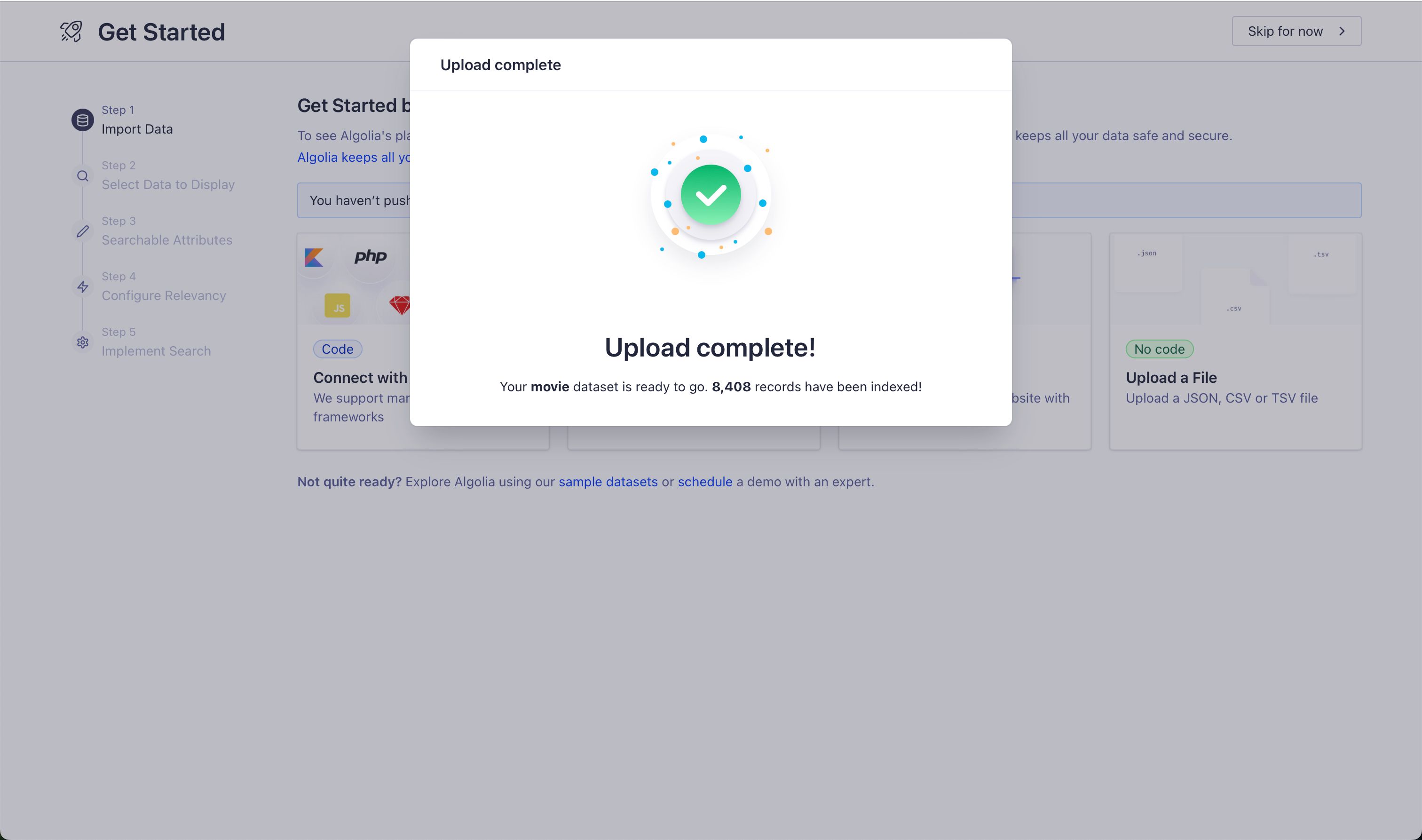 confirmation (Algolia)