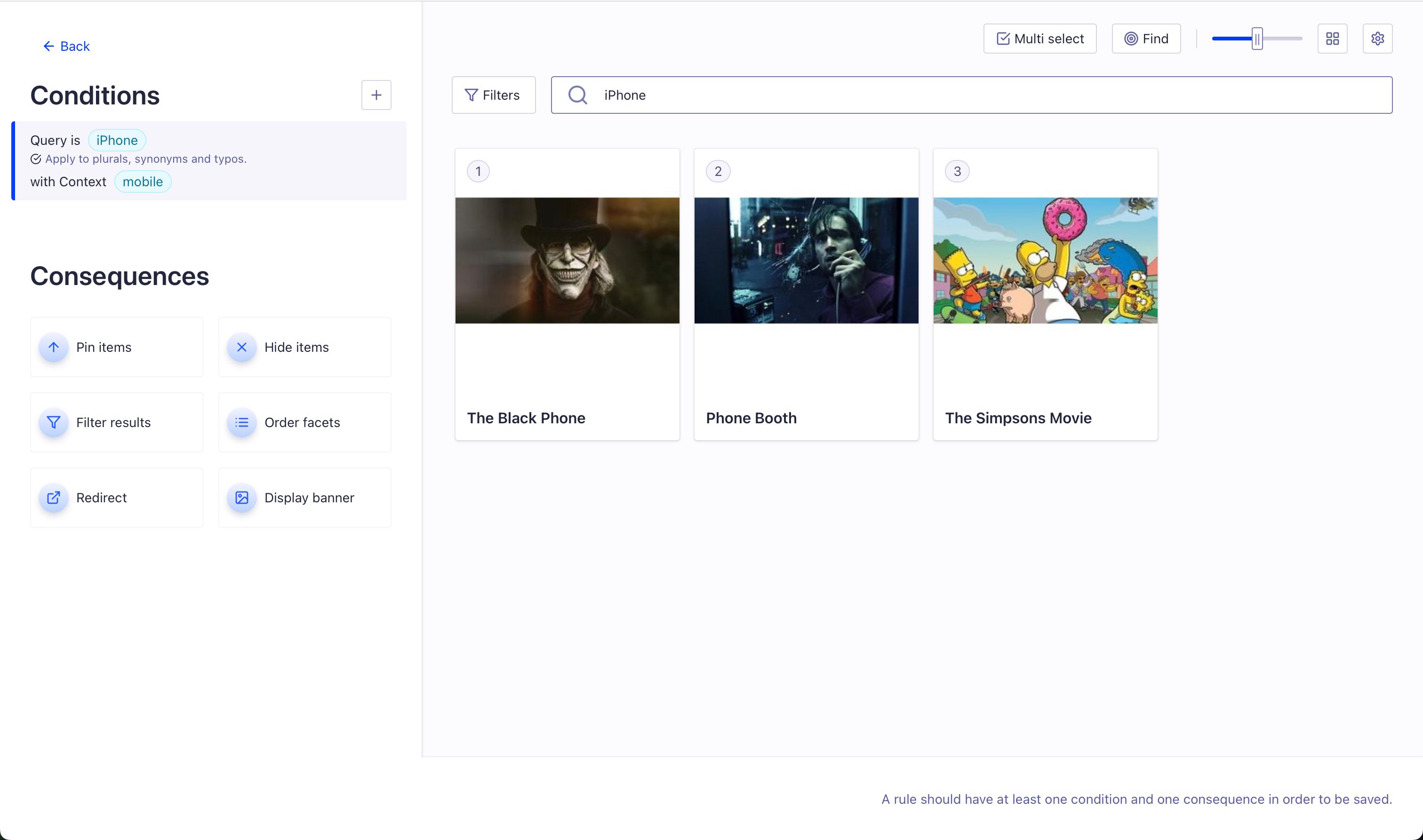 Settings / Configuration (Algolia)