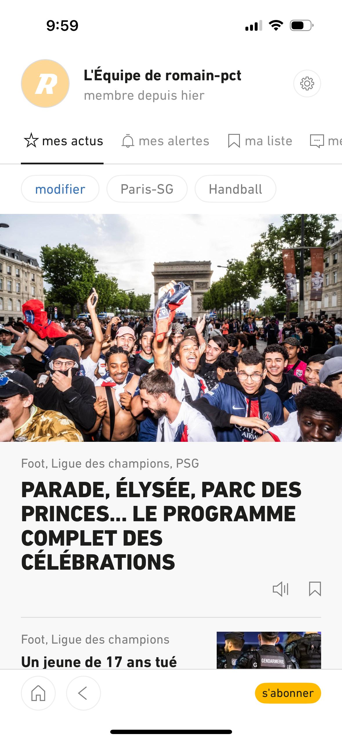 newsfeed (L'Équipe)