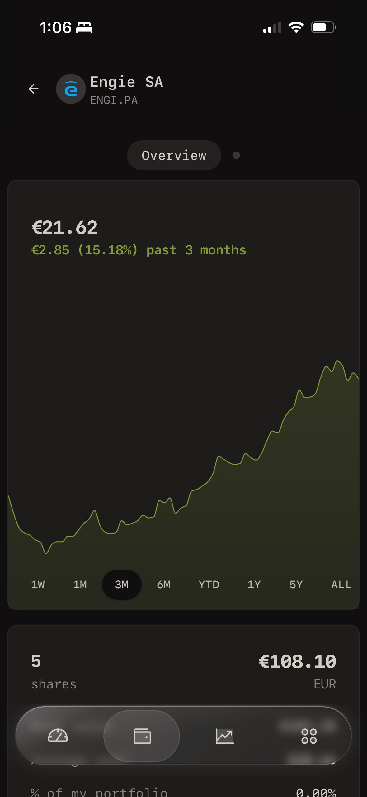 Stock Detail Screen (Wealthfolio)
